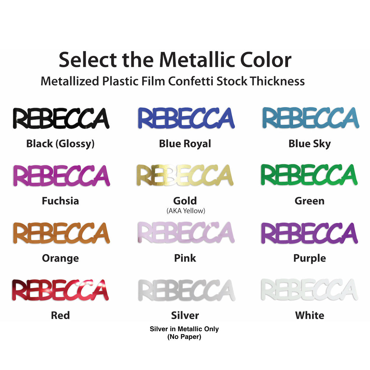 Girl Name Pick a Color Metallic